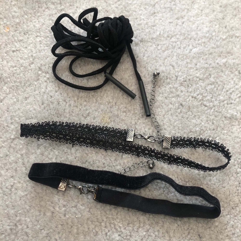 Bundle of 4 Black Chokers